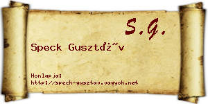 Speck Gusztáv névjegykártya